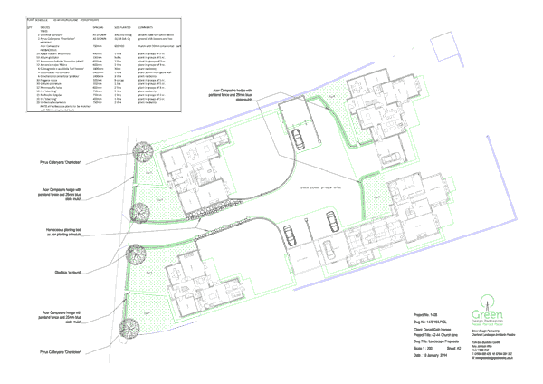 Planting proposals for residential development