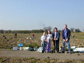 Family involvement in <br>
creating wildflower meadow